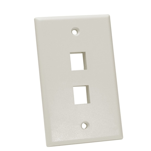 Quest Technology International Keystone Wall Plate, Single-Gang - 2 Port, Lt Almond NFP-1022 - main